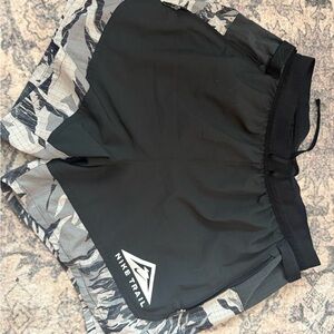 Nike Trail Black and Camouflage Men Shorts